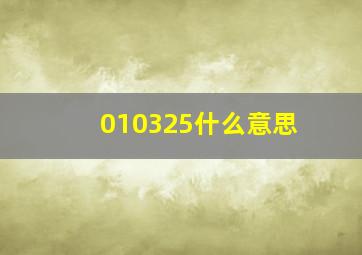 010325什么意思