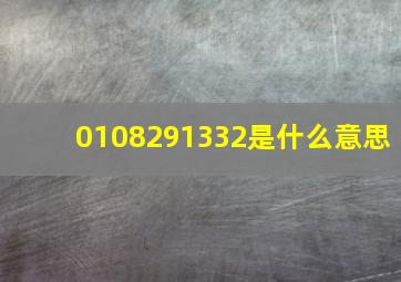 0108291332是什么意思