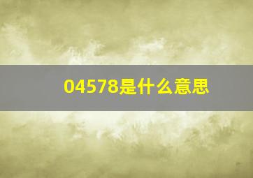 04578是什么意思