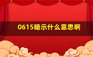 0615暗示什么意思啊