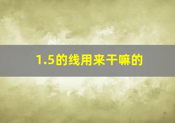 1.5的线用来干嘛的