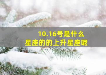 10.16号是什么星座的的上升星座呢