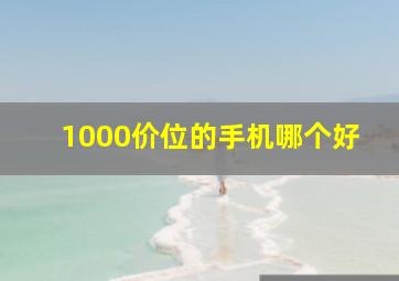 1000价位的手机哪个好