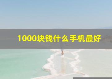 1000块钱什么手机最好