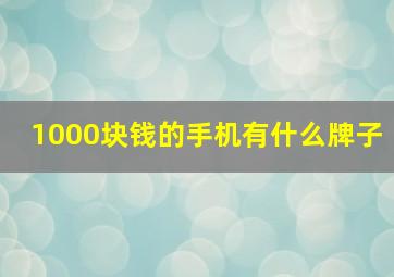 1000块钱的手机有什么牌子