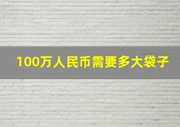 100万人民币需要多大袋子