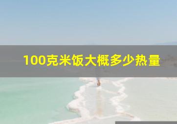 100克米饭大概多少热量