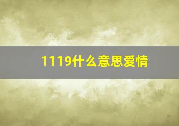 1119什么意思爱情