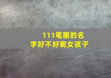 111笔画的名字好不好呢女孩子