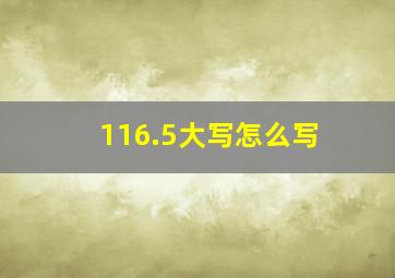 116.5大写怎么写