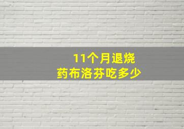 11个月退烧药布洛芬吃多少