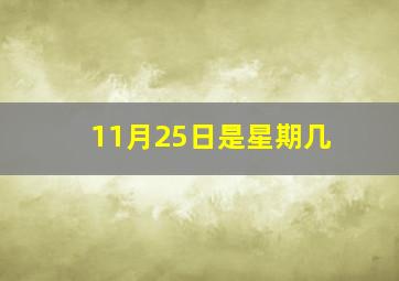 11月25日是星期几