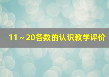 11～20各数的认识教学评价