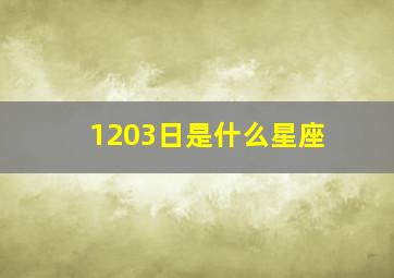 1203日是什么星座