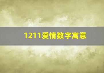 1211爱情数字寓意