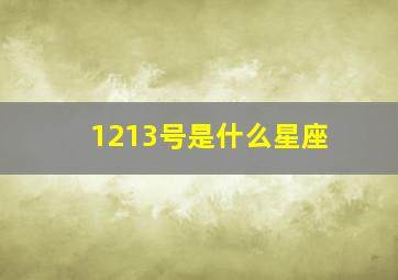 1213号是什么星座