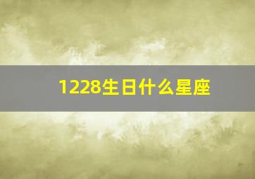 1228生日什么星座