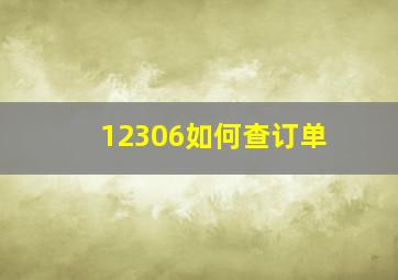 12306如何查订单