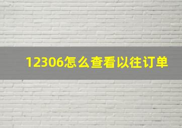 12306怎么查看以往订单