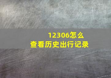 12306怎么查看历史出行记录