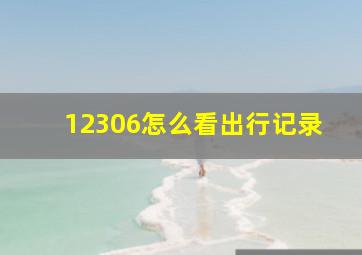 12306怎么看出行记录