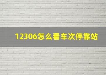 12306怎么看车次停靠站