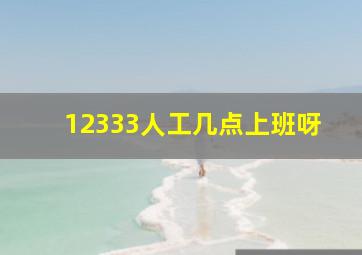 12333人工几点上班呀