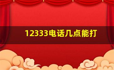 12333电话几点能打