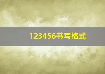 123456书写格式