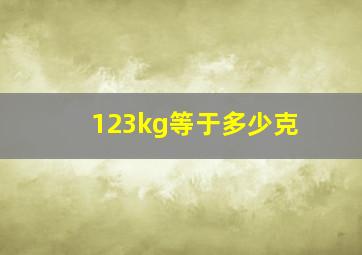 123kg等于多少克