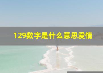 129数字是什么意思爱情