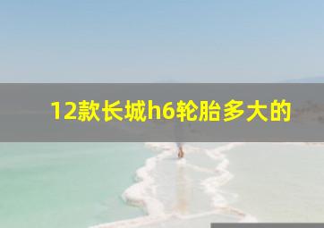 12款长城h6轮胎多大的