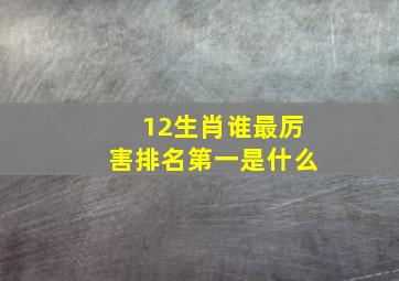 12生肖谁最厉害排名第一是什么