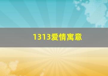 1313爱情寓意