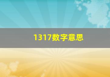 1317数字意思