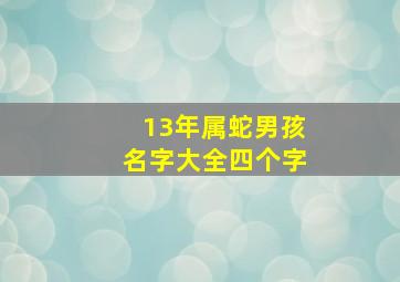 13年属蛇男孩名字大全四个字