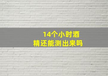 14个小时酒精还能测出来吗