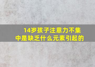 14岁孩子注意力不集中是缺乏什么元素引起的