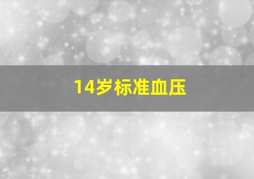 14岁标准血压