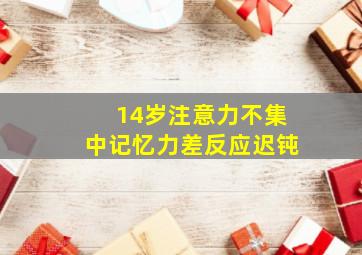 14岁注意力不集中记忆力差反应迟钝