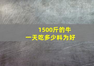 1500斤的牛一天吃多少料为好