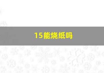 15能烧纸吗