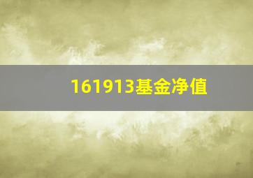 161913基金净值