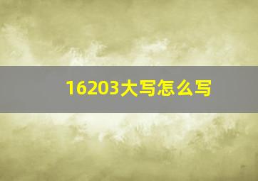 16203大写怎么写