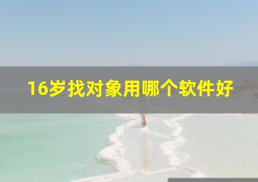 16岁找对象用哪个软件好