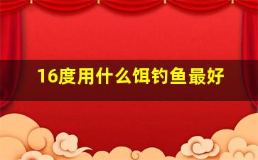 16度用什么饵钓鱼最好