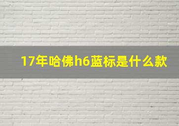 17年哈佛h6蓝标是什么款