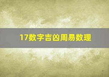 17数字吉凶周易数理