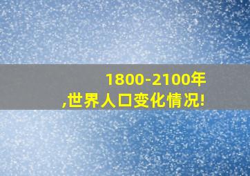 1800-2100年,世界人口变化情况!