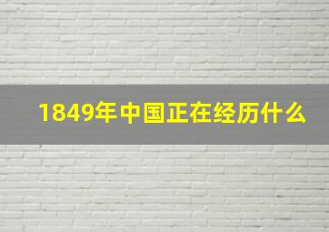 1849年中国正在经历什么